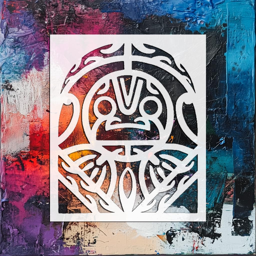 Tiki Sun Design Stencil for Painting, Plastic Reusable 8x5 inches stencil photo 6