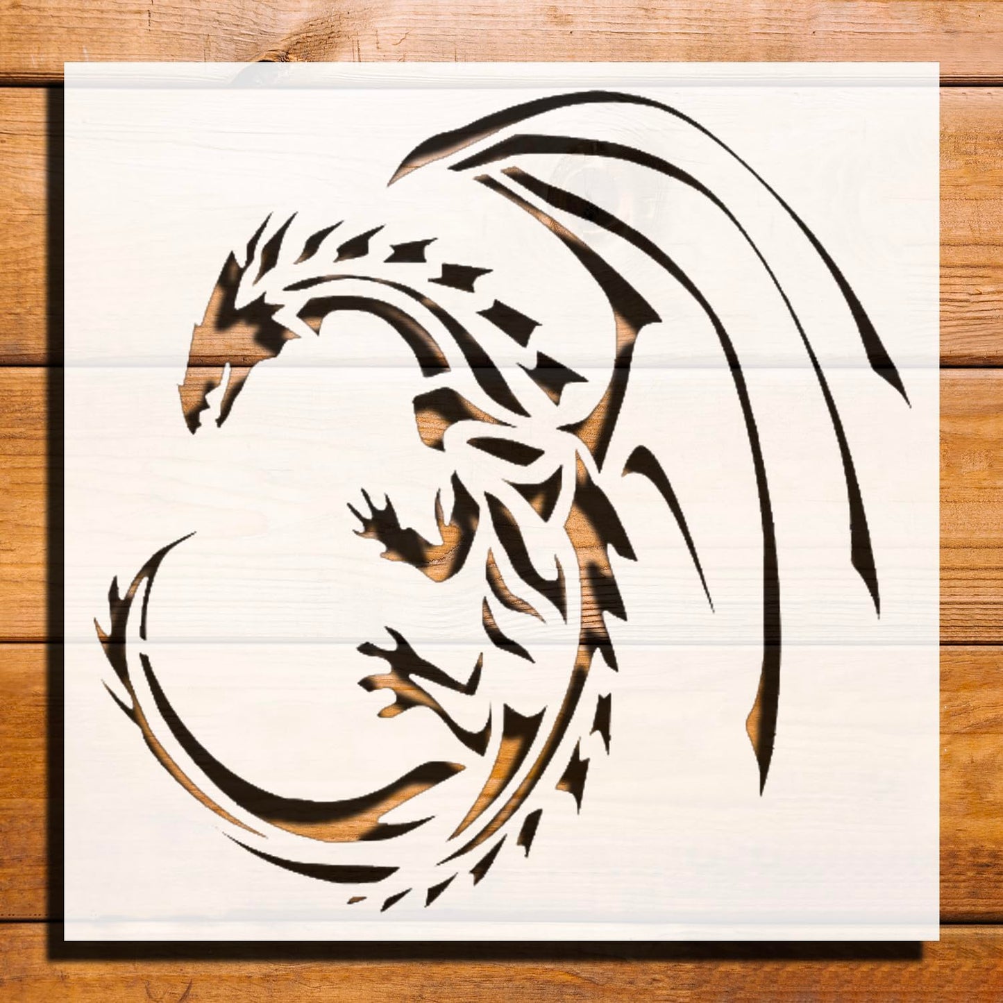 [20Pcs Set] Dragon Theme Stencil for Painting on Walls, Wood, and Canvas - Reusable, 8 x 8 Inch reusable Mylar wall painting stencil