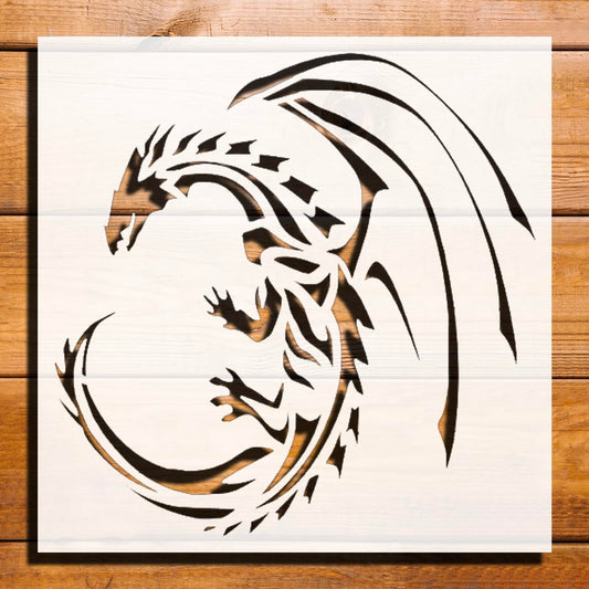 [20Pcs Set] Dragon Theme Stencil for Painting on Walls, Wood, and Canvas - Reusable, 8 x 8 Inch reusable Mylar wall painting stencil