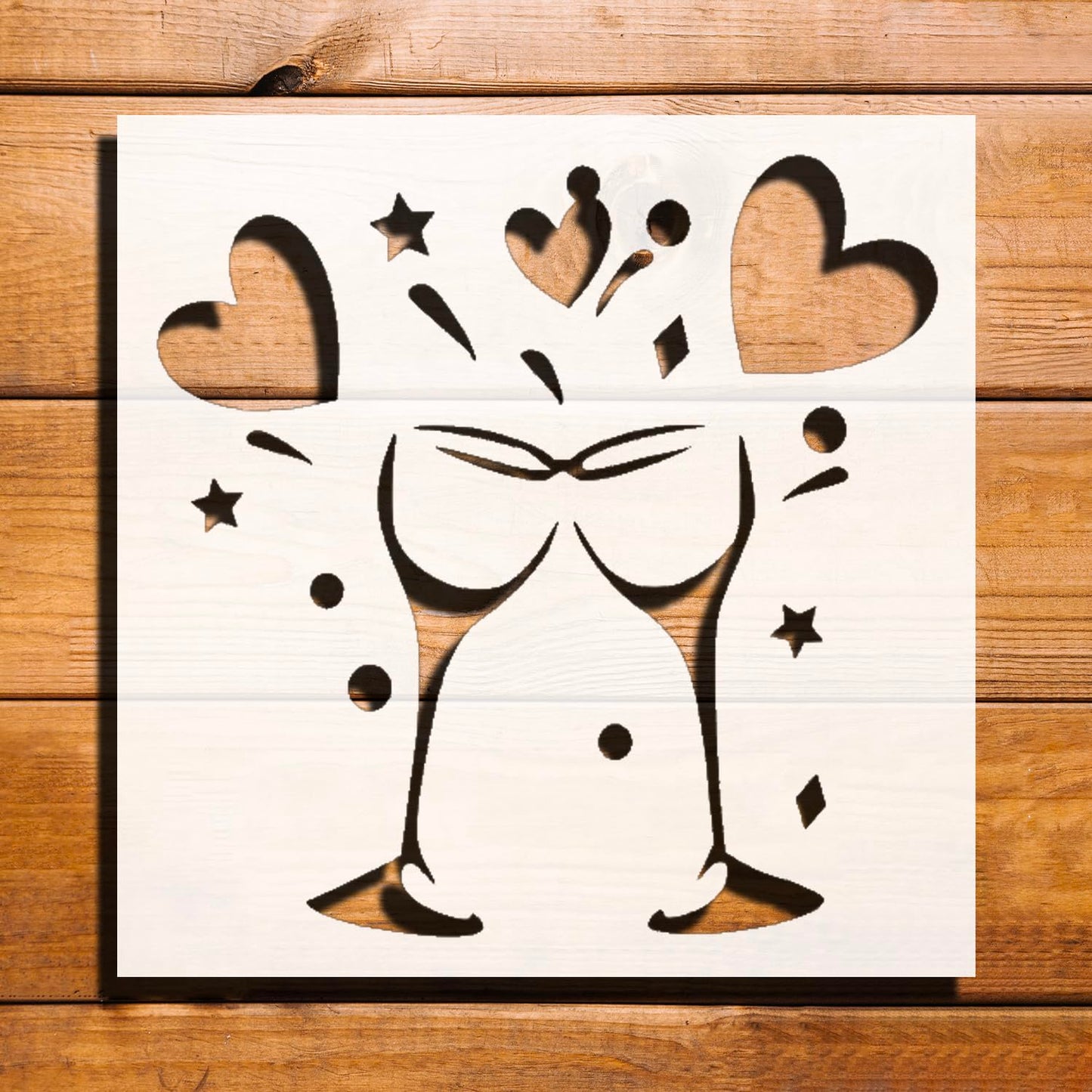 Party Glass Heart Stencil for Painting - Reusable 5.5x5.5 Inch Plastic Craft Template reusable Mylar wall painting stencil