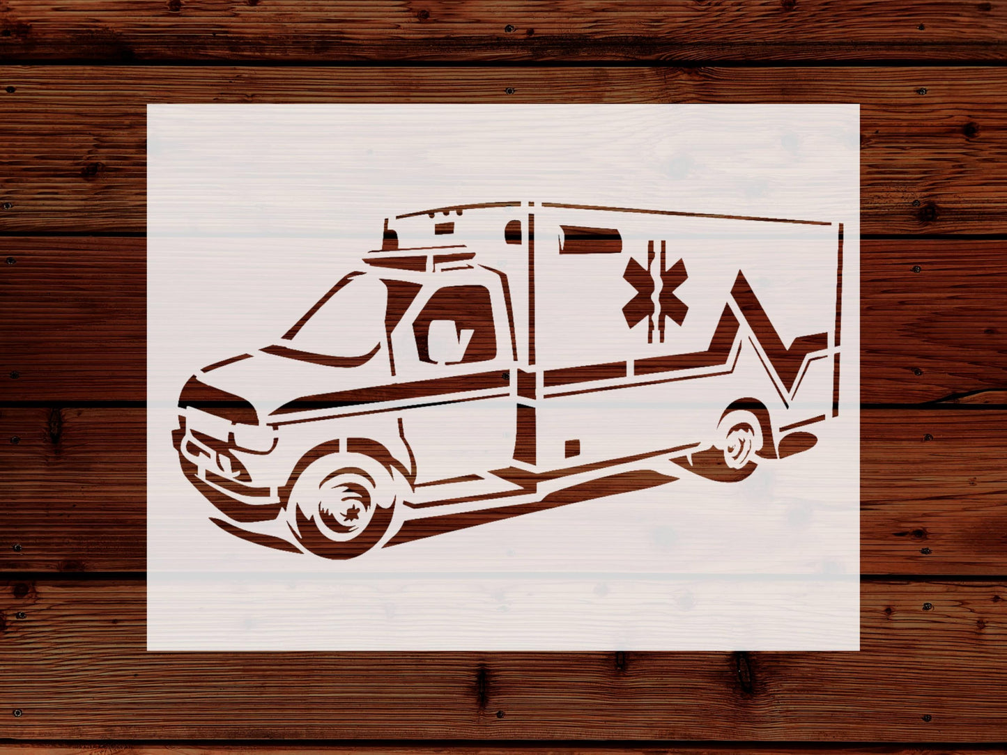 Ambulance EMT EMS Medical Truck Van Stencil, Reusable Plastic Template, 8.5x11 Inch, Durable for stencil photo 5