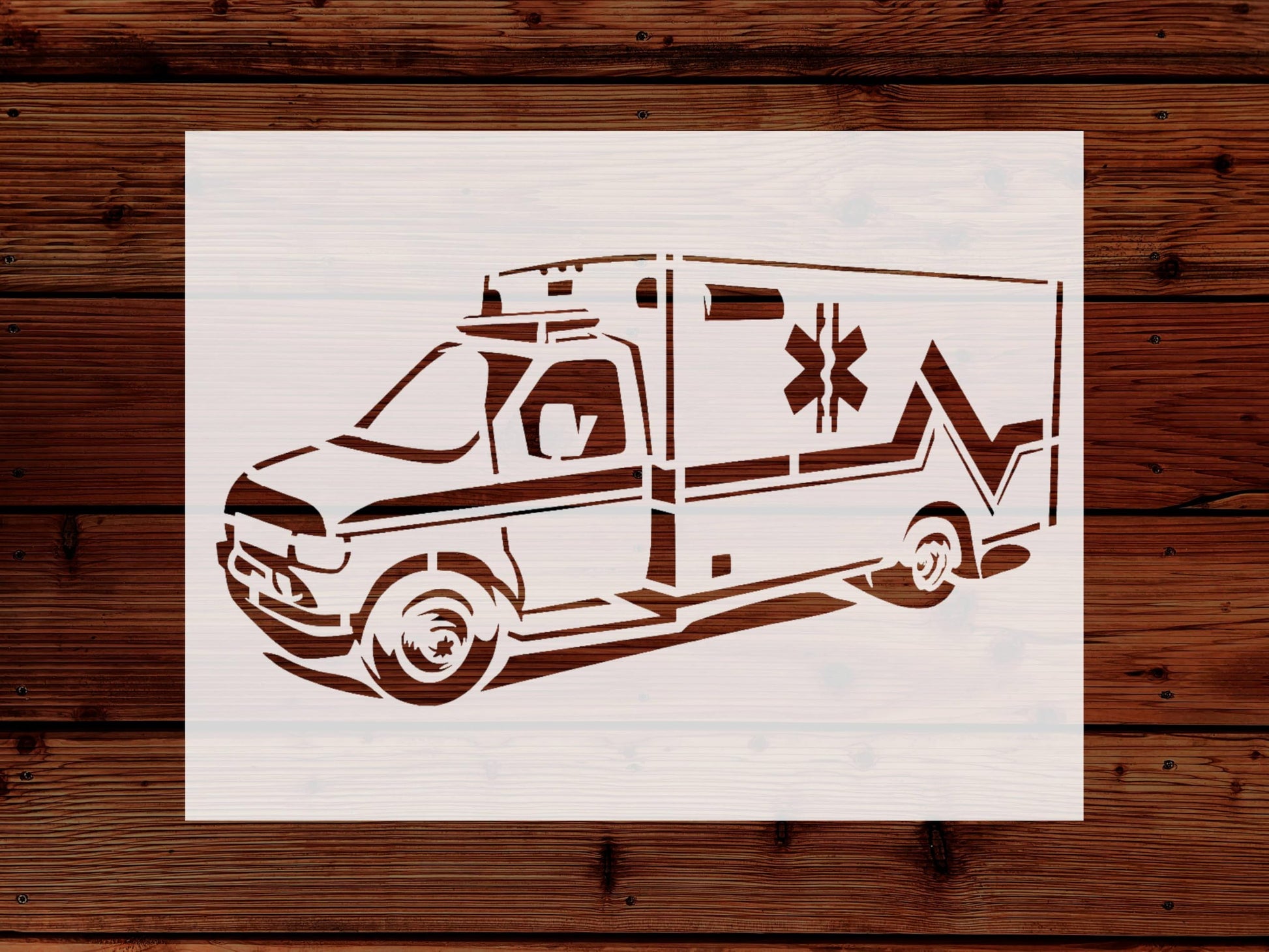 Ambulance EMT EMS Medical Truck Van Stencil, Reusable Plastic Template, 8.5x11 Inch, Durable for stencil photo 5