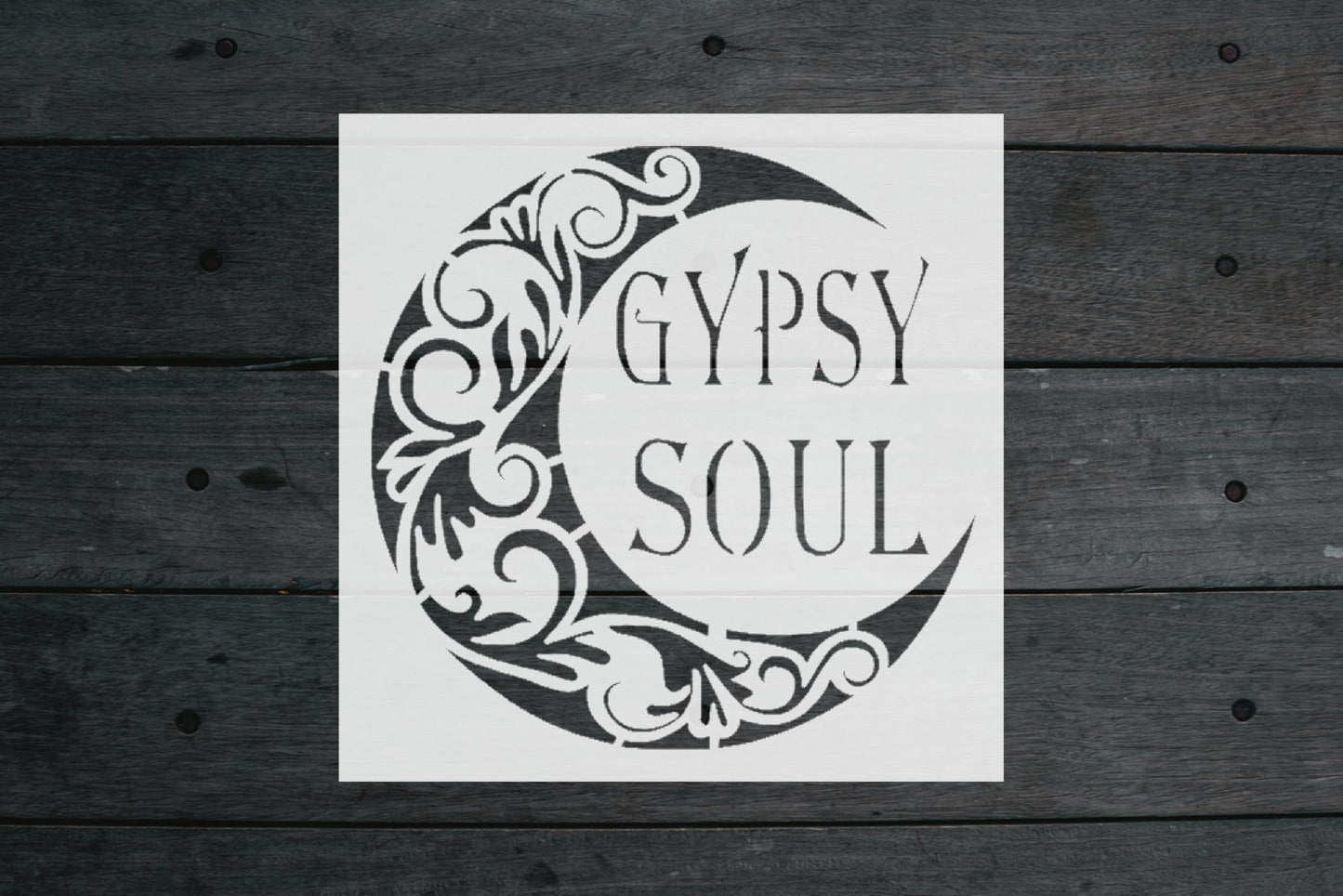 Gypsy Soul Stencil, 5.5x5.5 Inch, Reusable Plastic, Bohemian Crafting and Home Decor, DIY stencil photo 4