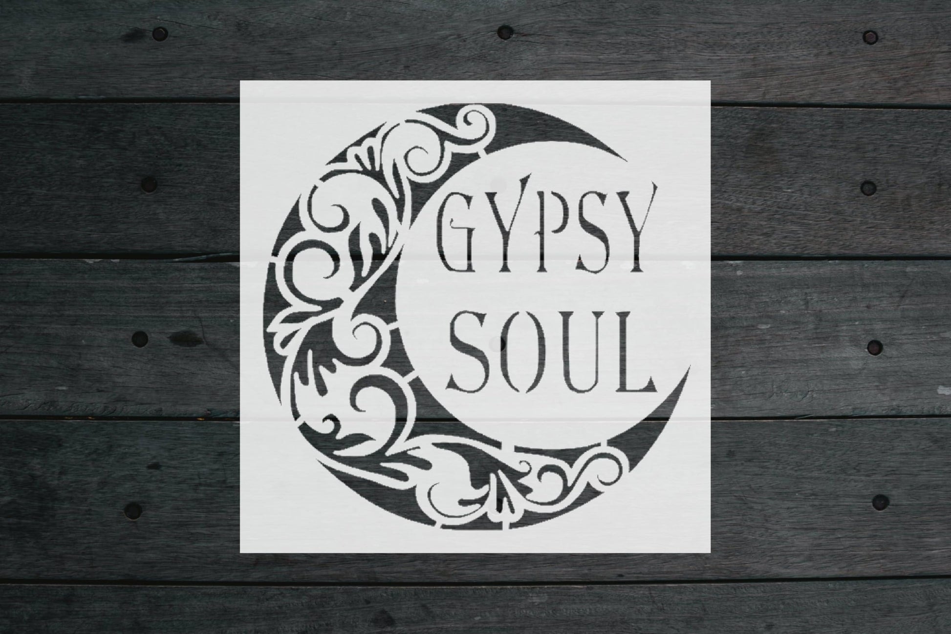 Gypsy Soul Stencil, 5.5x5.5 Inch, Reusable Plastic, Bohemian Crafting and Home Decor, DIY stencil photo 4