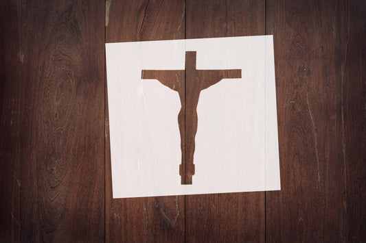 Crucifix Stencil, Reusable, Mylar, 4-Inch, for Religious Crafts and Home Decor, White reusable Mylar wall painting stencil