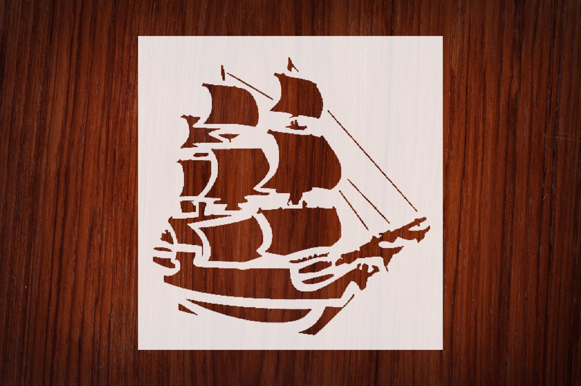 Pirate Ship Stencil, Reusable Plastic Template, 3x3 Inch, Durable for Nautical Crafts and Party stencil photo 3