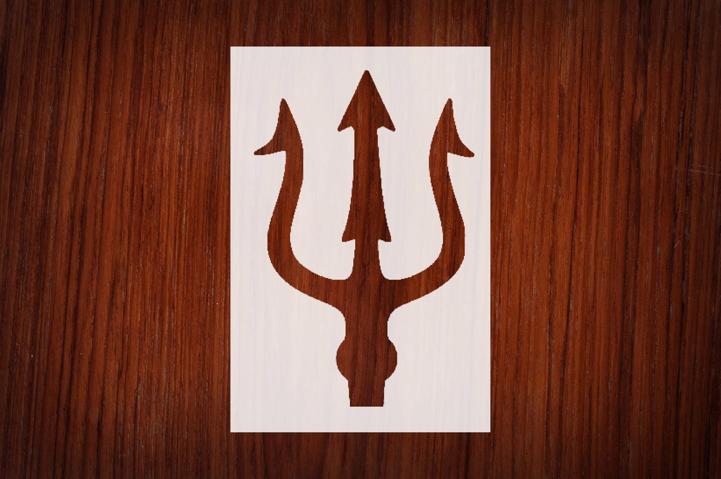 Poseidon Neptune Trident Stencil, Mini Reusable Plastic Template, 2x3 Inch, Durable for stencil photo 6