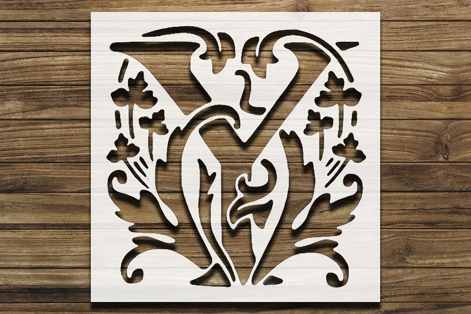 Letter Initial Y Design Stencil for Painting, Plastic Reusable 5.5x5.5 Inch – Ideal for DIY reusable Mylar wall painting stencil