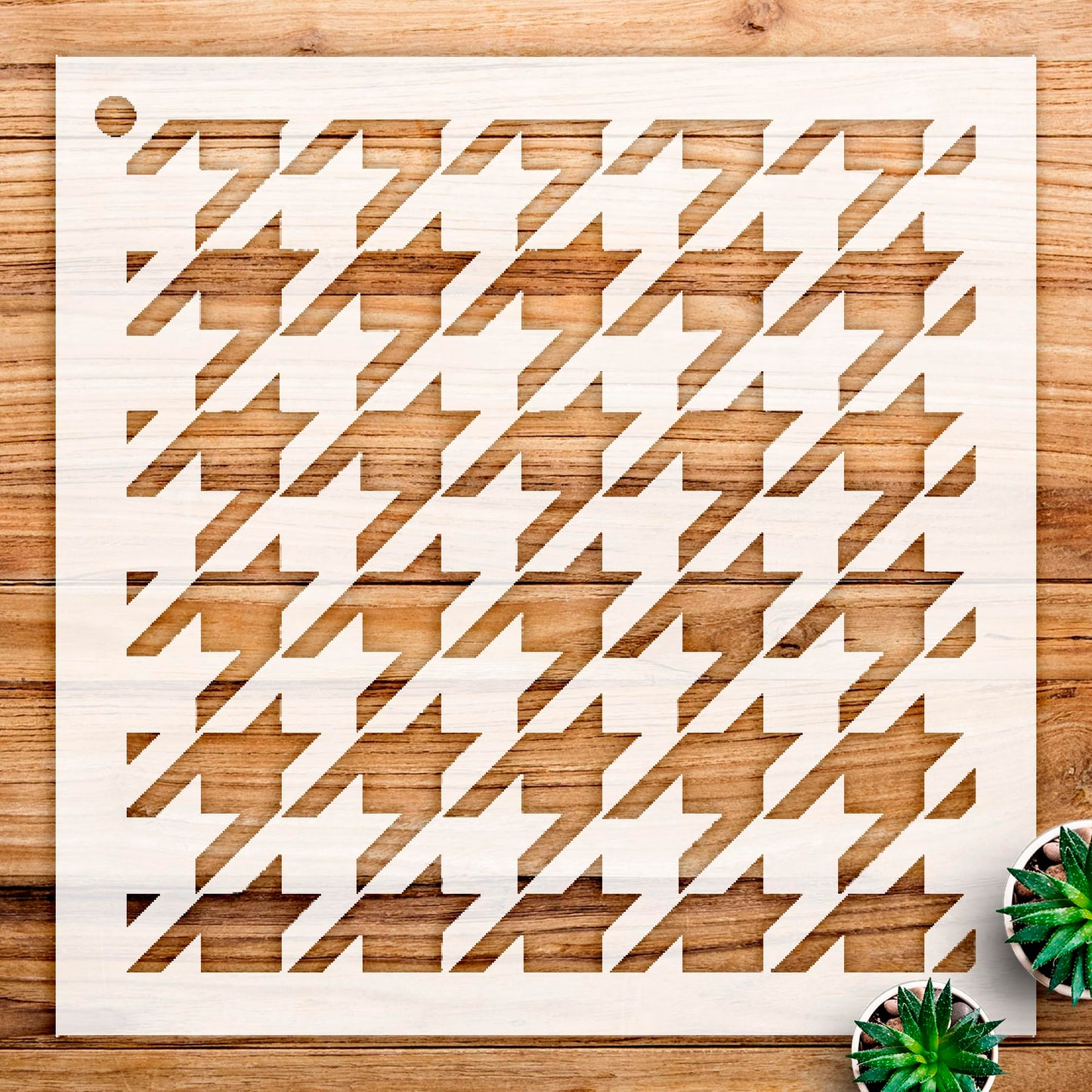 Houndstooth Stencil Pattern for Walls and Crafts, Reusable Mylar Template, Classic, 8.5 x 8.5 Inch reusable Mylar wall painting stencil