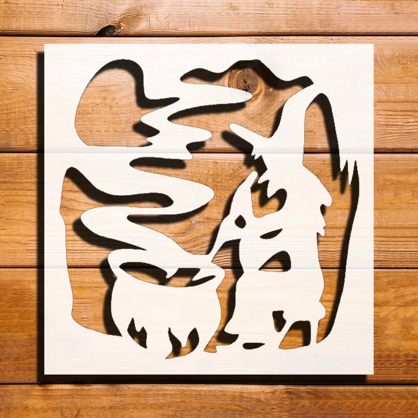 Witch Cooks in a Cauldron Stencil for Painting - Reusable Plastic 5.5"x5.5" - Ideal for Crafts reusable Mylar wall painting stencil