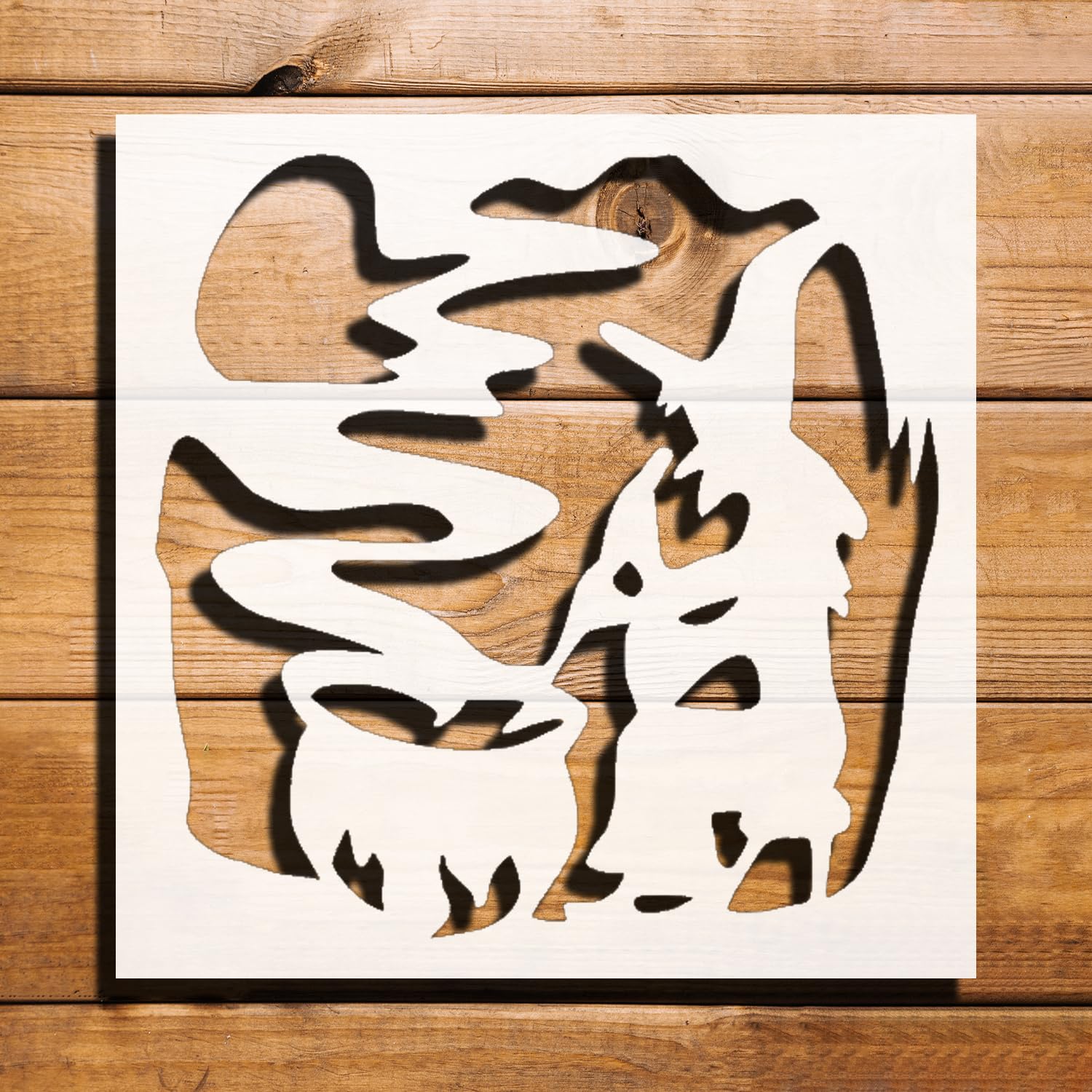 Witch Cooks in a Cauldron Stencil for Painting - Reusable Plastic 5.5"x5.5" - Ideal for Crafts reusable Mylar wall painting stencil
