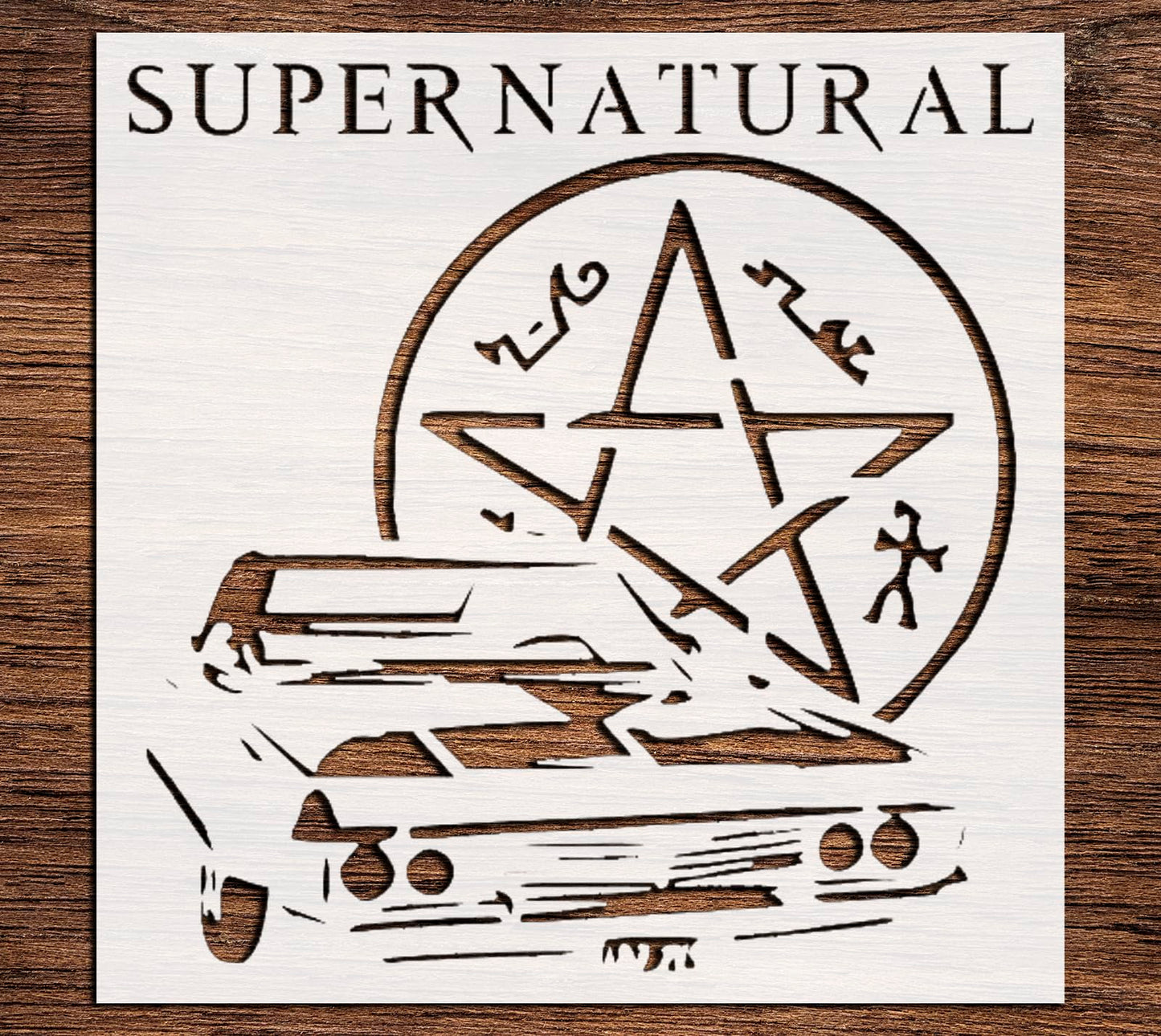 Stencil Star Sign Car Supernatural, Plastic Reusable, 8 x 10 in reusable Mylar wall painting stencil