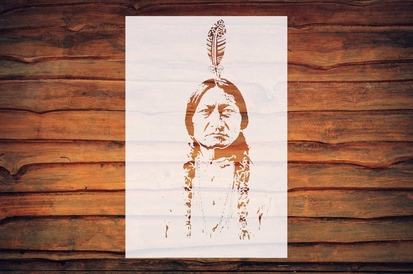Sitting Indian Chef Stencil, Reusable Plastic Template, 15x8 Inch, Durable for Restaurant Decor reusable Mylar wall painting stencil