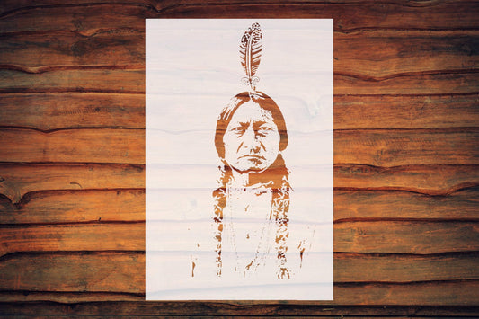 Sitting Indian Chef Stencil, Reusable Plastic Template, 15x8 Inch, Durable for Restaurant Decor reusable Mylar wall painting stencil