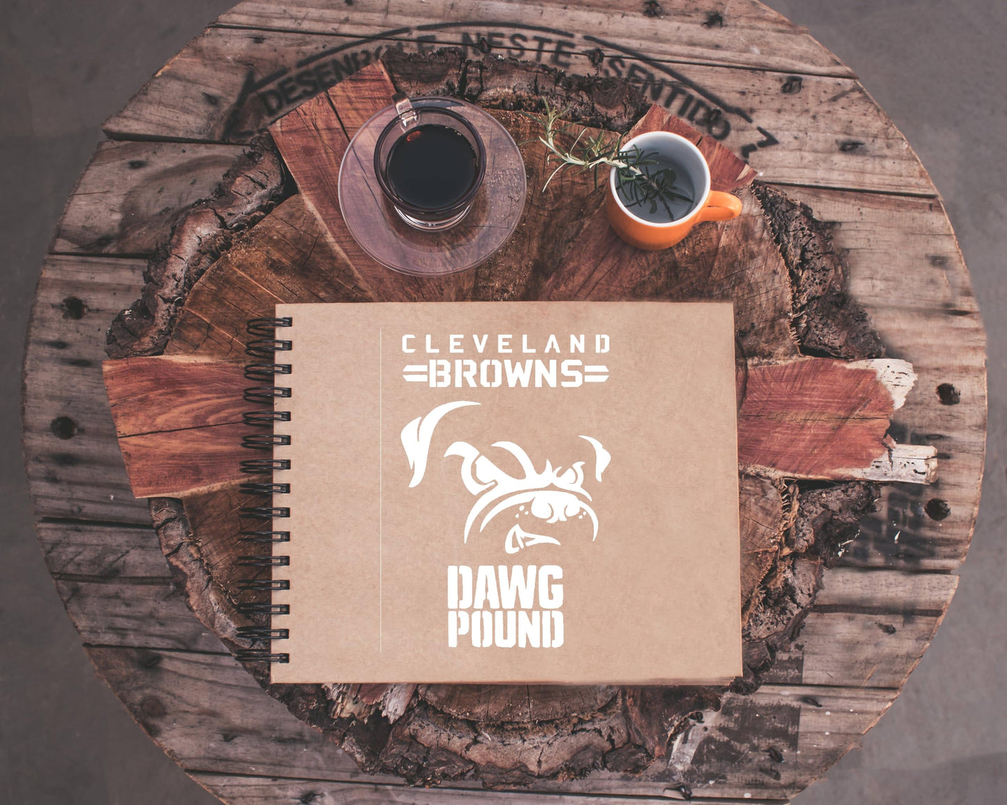 Clvnd Brown Dog Dawg Pound Stencil, Reusable, Durable Mylar, 11x8.5 Inches, for Sports-Themed stencil photo 4