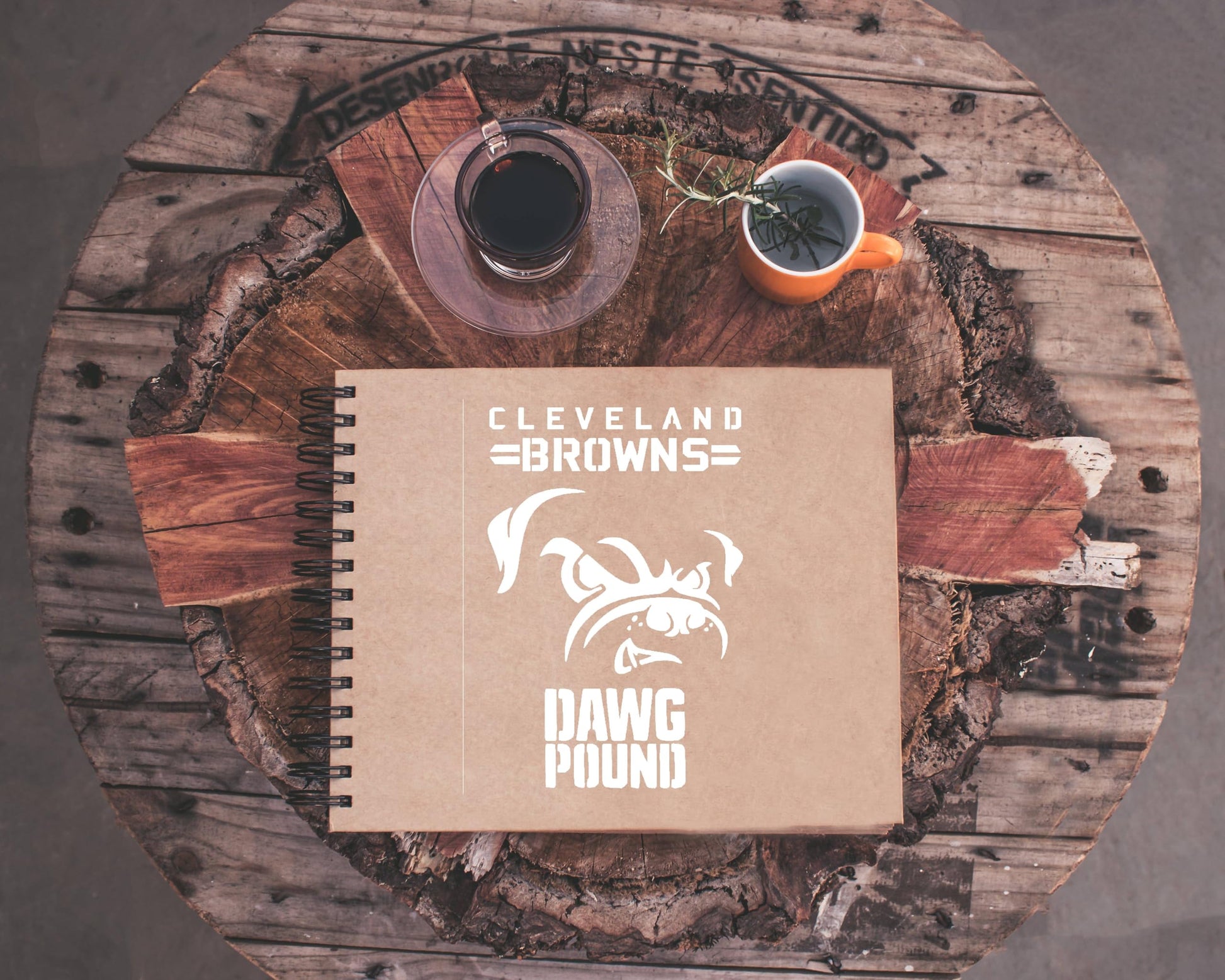 Clvnd Brown Dog Dawg Pound Stencil, Reusable, Durable Mylar, 11x8.5 Inches, for Sports-Themed stencil photo 4