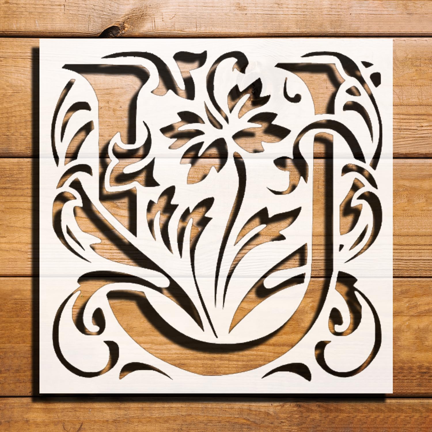 [20Pcs Set] Letter Initial U Stencil for Painting – Plastic Reusable 8x8 inch reusable Mylar wall painting stencil
