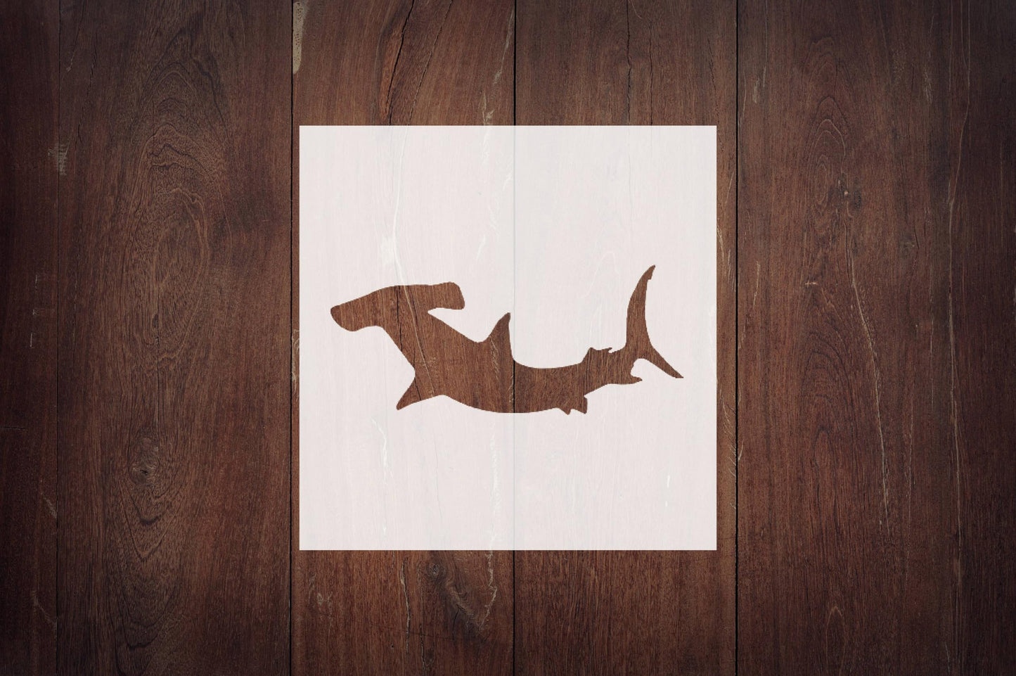 Hammerhead Shark Stencil, Reusable, Durable Mylar, 4-Inch, Perfect for Ocean-Themed Crafts and reusable Mylar wall painting stencil