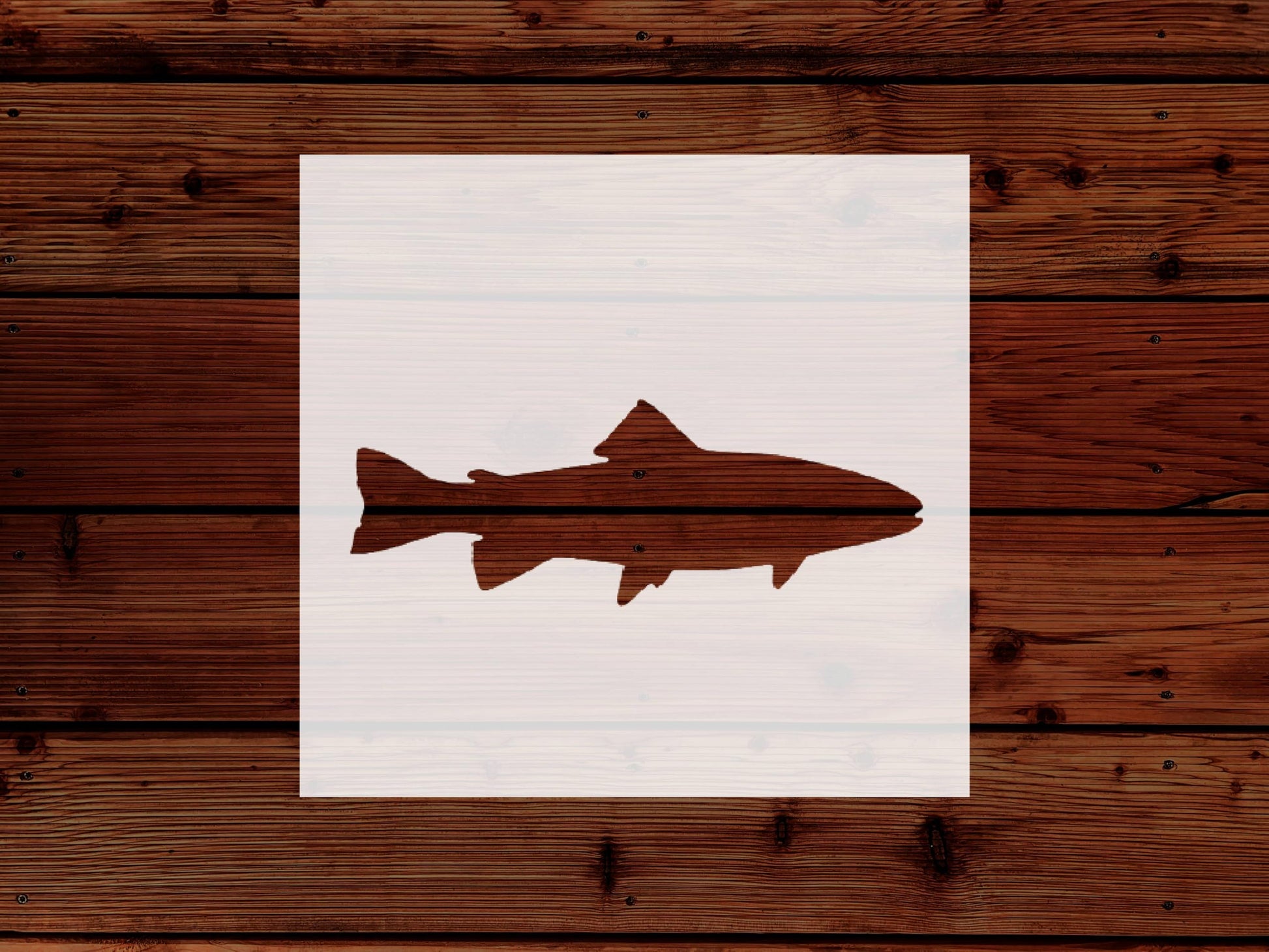 Trout Stencil, 4-Inch, Reusable Plastic, Fish-Themed Crafting and Outdoor Decor, DIY Art Projects stencil photo 5