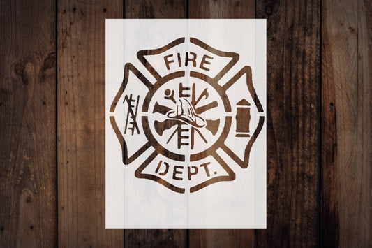 Fire Department Firefighter Stencil, Reusable Plastic Template, 8.5x11 Inch, Durable for Community reusable Mylar wall painting stencil