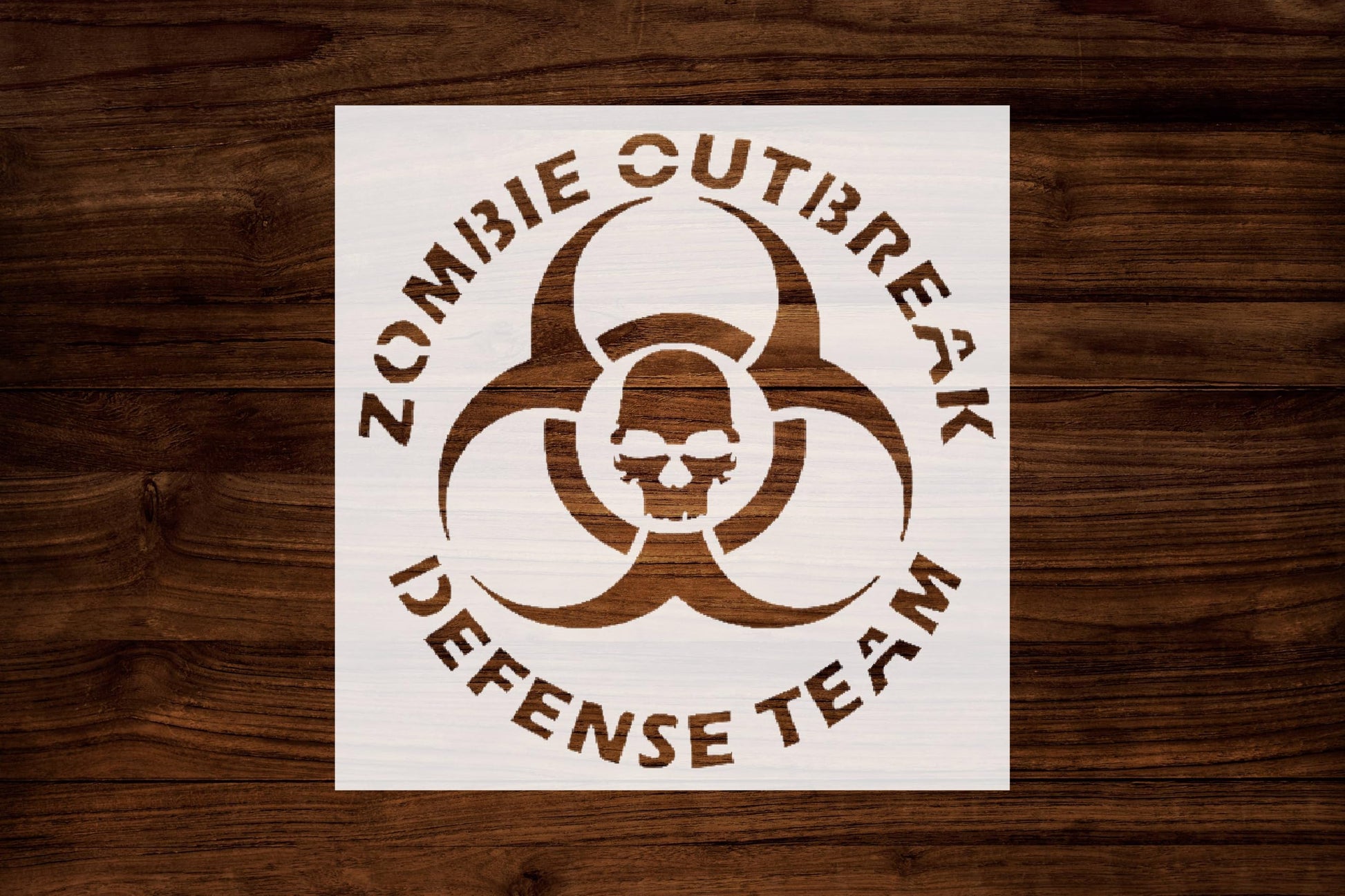 Zombie Outbreak Stencil, Reusable Plastic Template, 5.5x5.5 Inch, Durable for Halloween Crafts and stencil photo 2