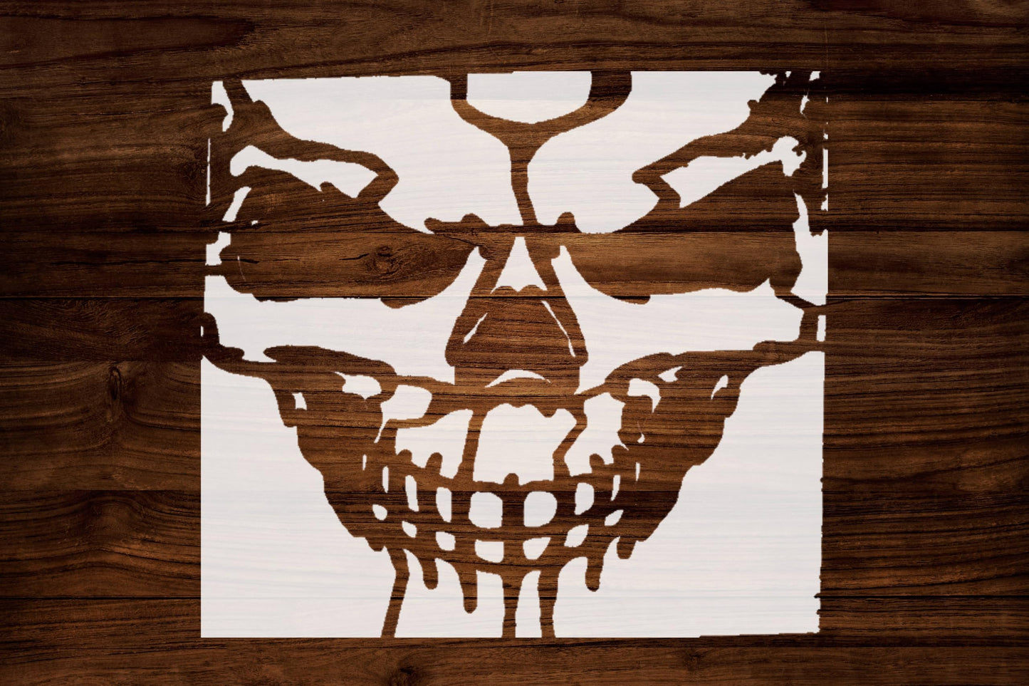 Scary Skull Stencil, Reusable Plastic Template, 5x6 Inch, Durable for Halloween Crafts and Decor stencil photo 6