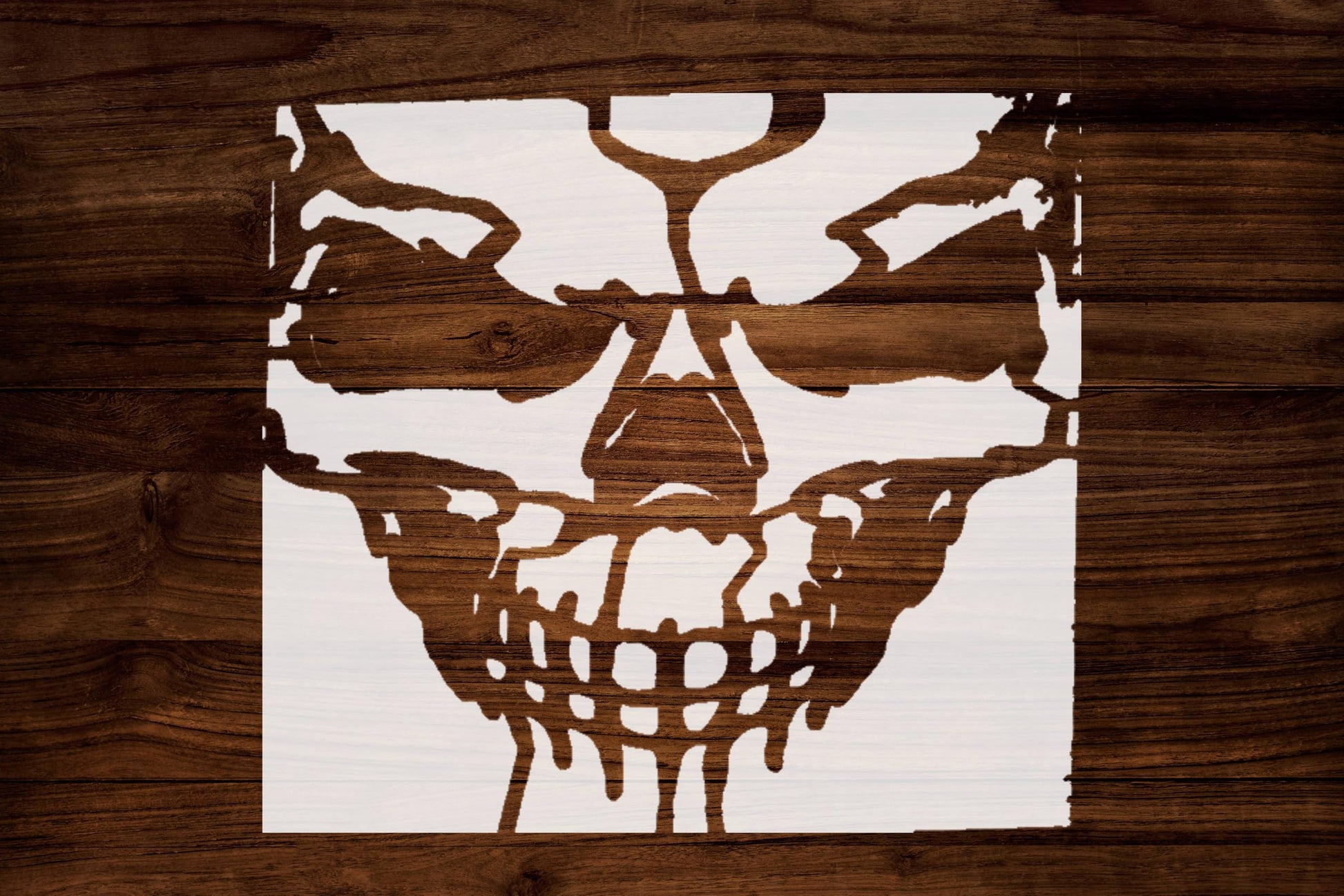 Scary Skull Stencil, Reusable Plastic Template, 5x6 Inch, Durable for Halloween Crafts and Decor stencil photo 6