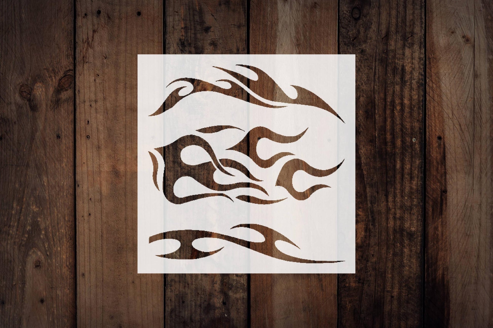 Flames Stencil, Reusable Plastic Template, 8x8 Inch, Durable for Automotive and Artistic Crafts reusable Mylar wall painting stencil