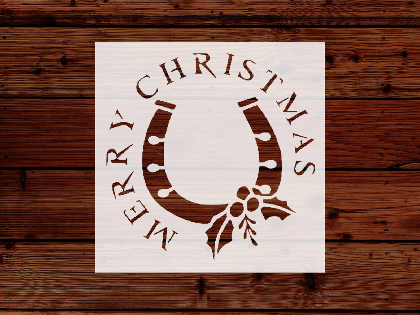 Christmas Horseshoe Stencil, 5.5x5.5 Inch, Reusable Plastic, Holiday Crafting and Home Decor stencil photo 5