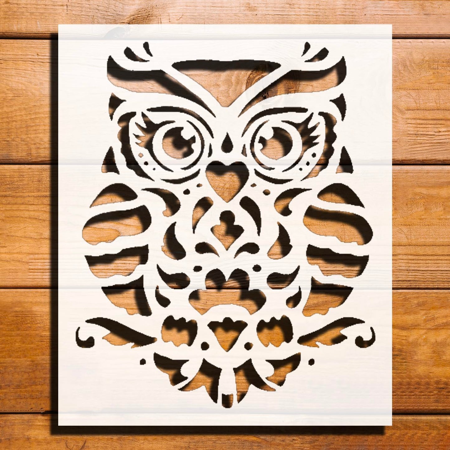 [20Pcs Set] Owl, Plastic Reusable Stencil for Painting 6" L x 5" W – Ideal for DIY Crafts, Home reusable Mylar wall painting stencil