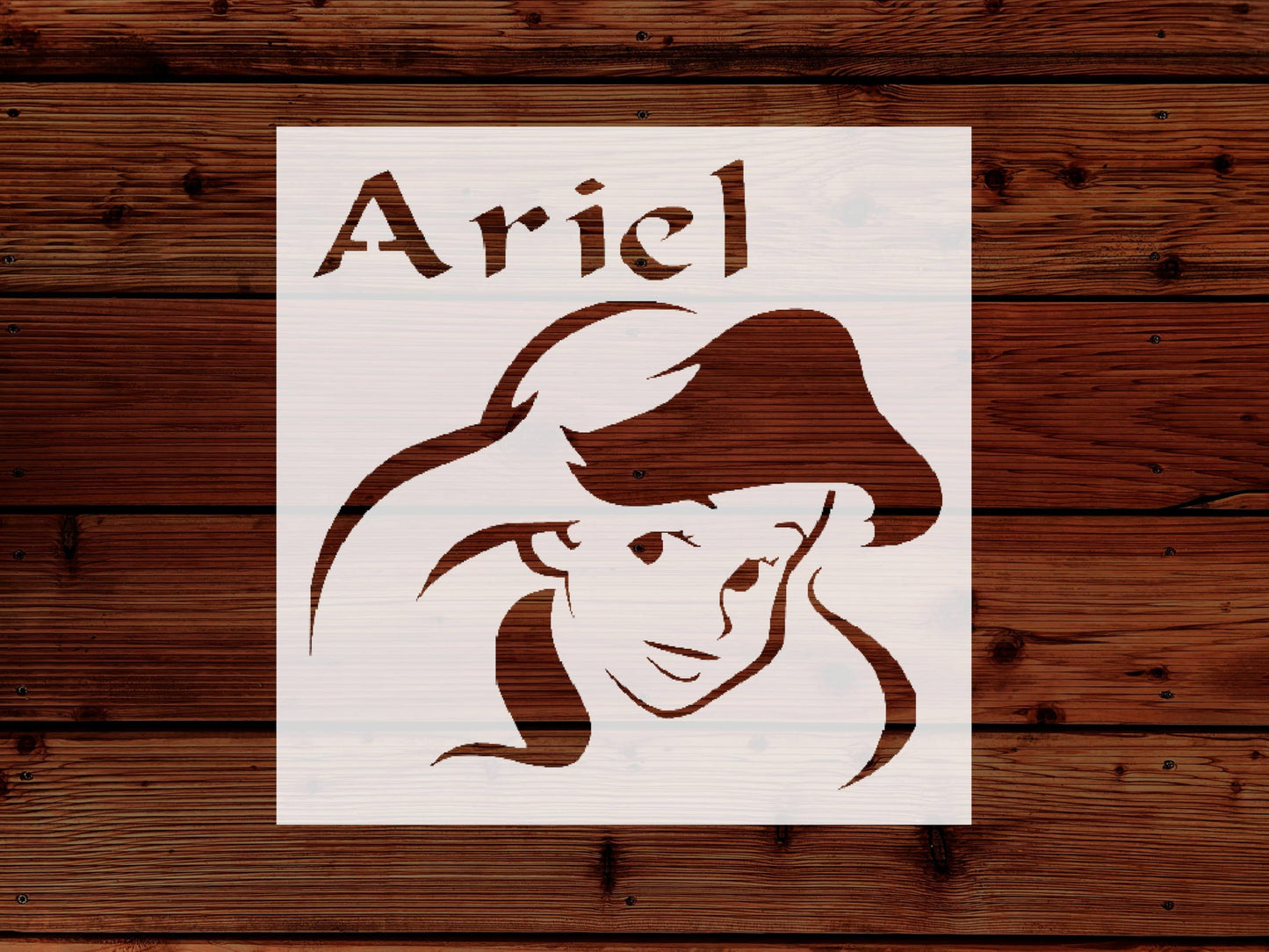 Princess Ariel Mermaid Stencil for Painting, Reusable Template, 5.5x5.5 Inch, Durable Plastic for stencil photo 5