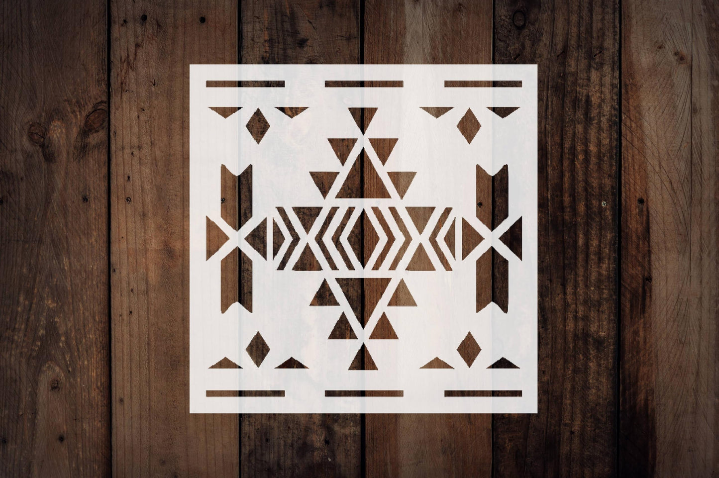 Southwestern Pattern Stencil, Reusable Plastic Template, 5.5x5.5 Inch, Durable for Home Decor and reusable Mylar wall painting stencil