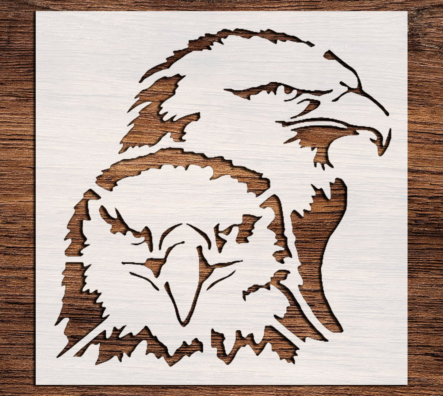 Stencil Two Eagles, Plastic Reusable, 5.5 x 5.5 inch reusable Mylar wall painting stencil