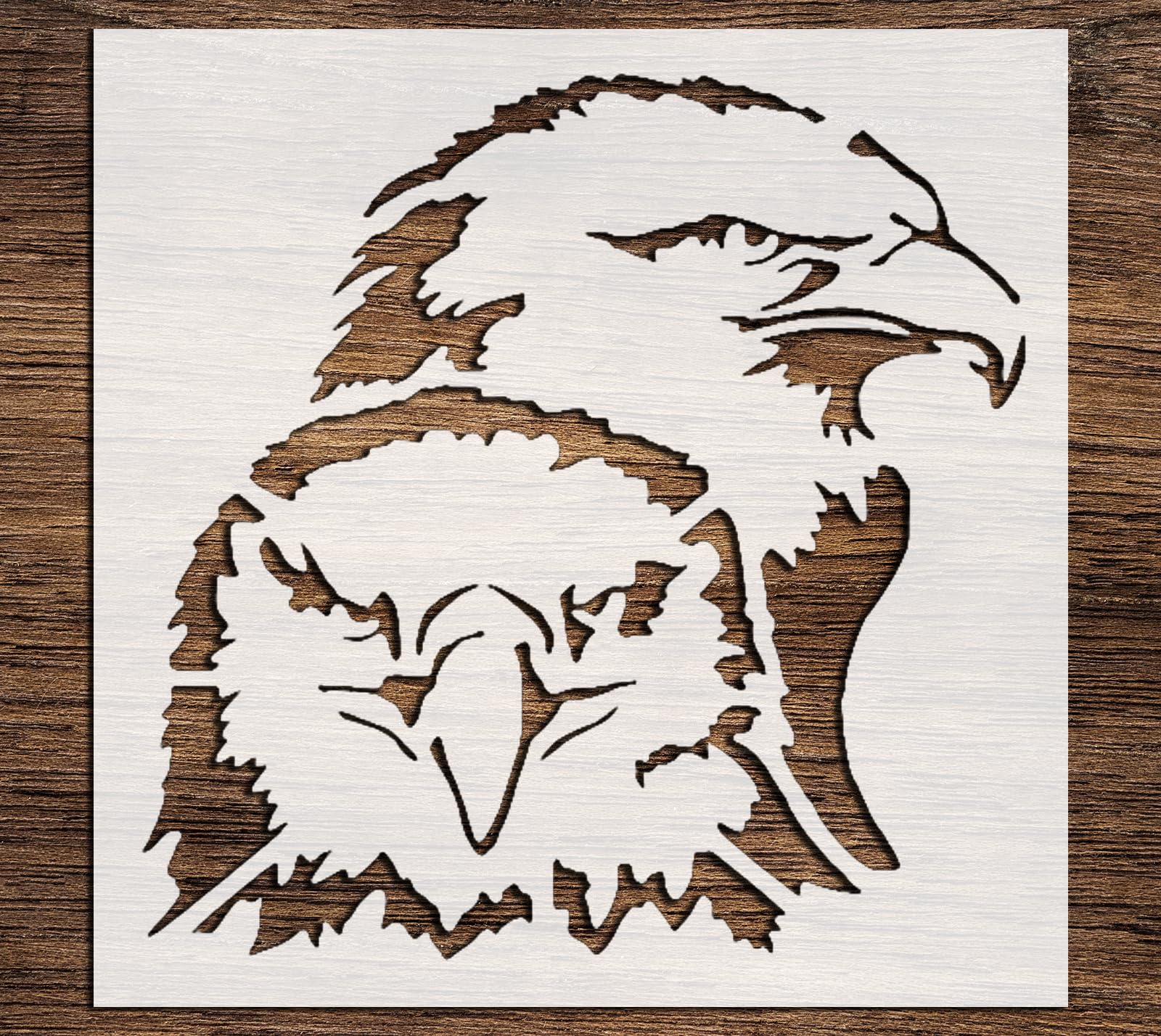 Stencil Two Eagles, Plastic Reusable, 5.5 x 5.5 inch reusable Mylar wall painting stencil