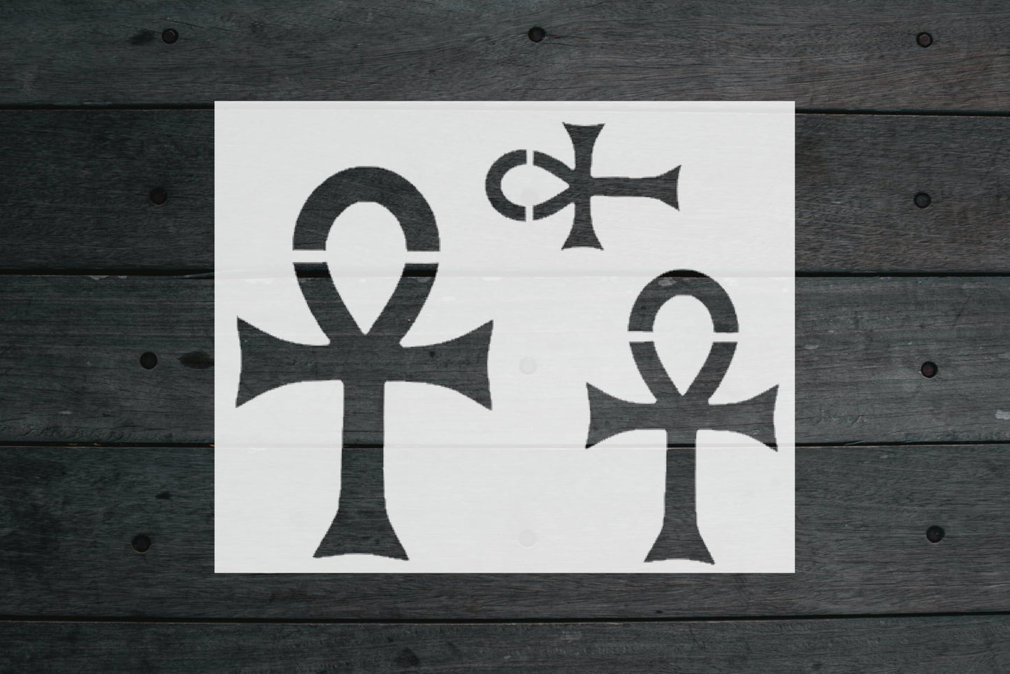 Egyptian Ankh Stencil for Painting, Reusable, Long-Lasting Mylar, 15"L x 6"W, Perfect for Art and stencil photo 4