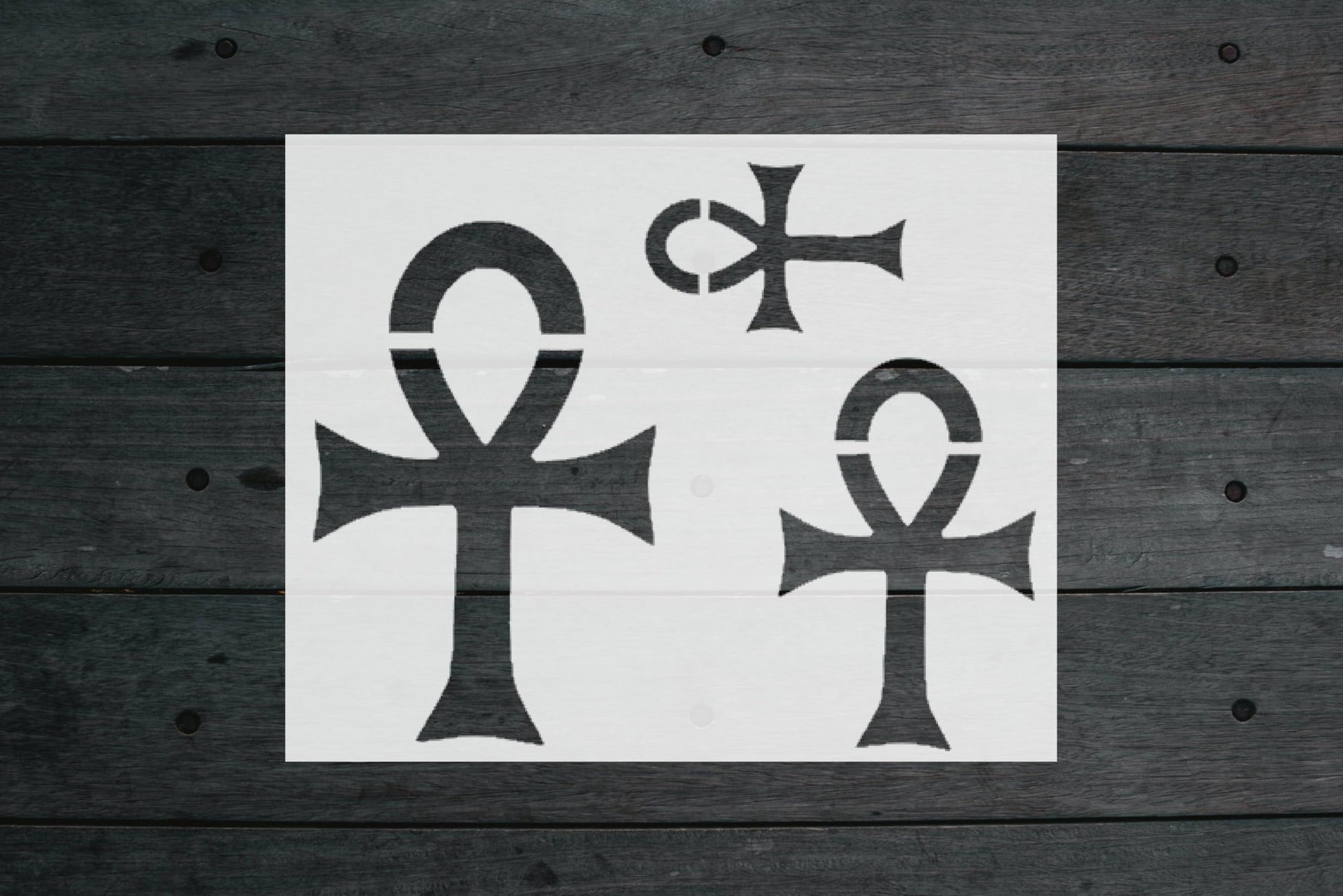 Egyptian Ankh Stencil for Painting, Reusable, Long-Lasting Mylar, 15"L x 6"W, Perfect for Art and stencil photo 4