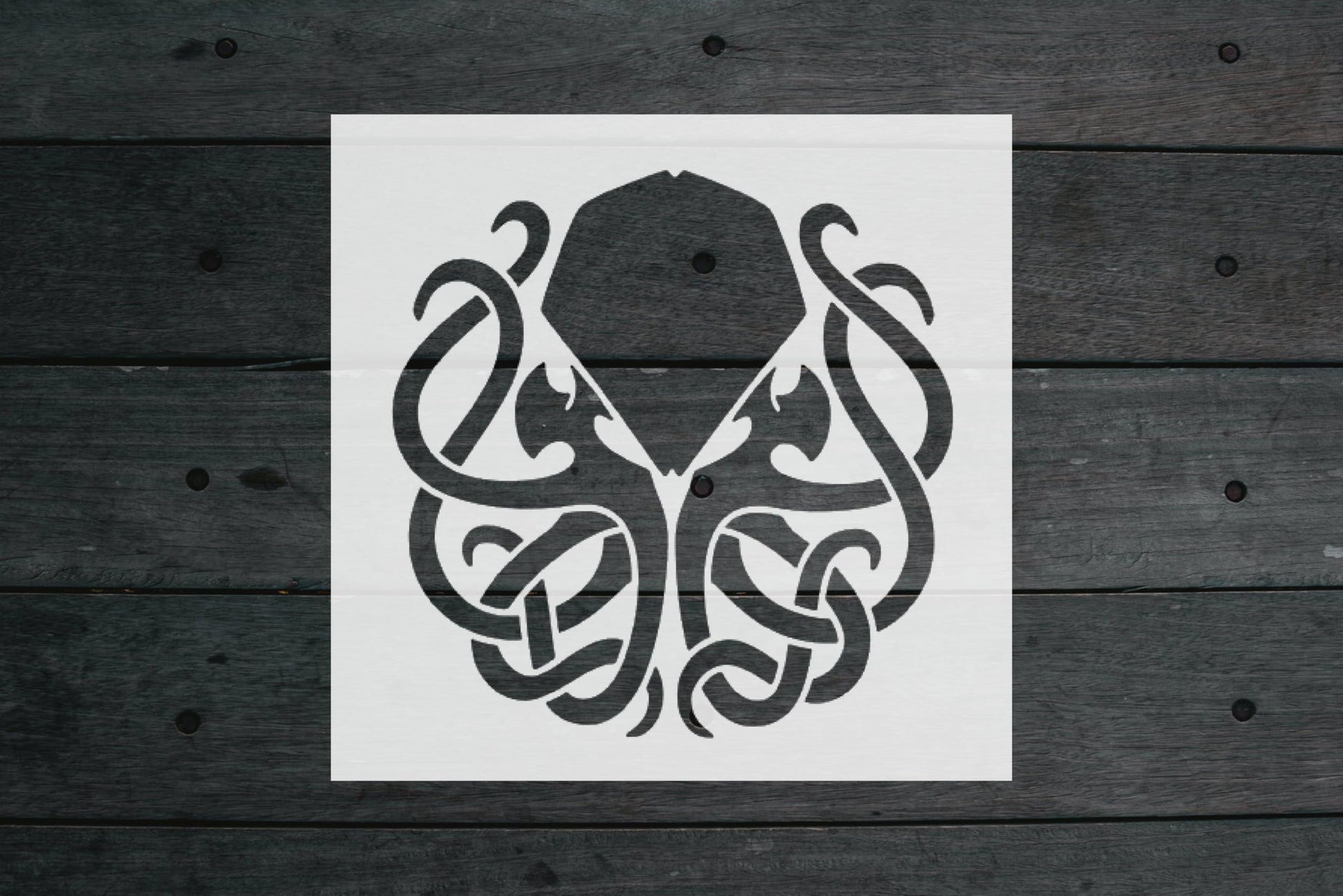 Kraken Octopus Stencil, Reusable Plastic Template, 8x8 Inch, Durable for Nautical Crafts and Home stencil photo 4