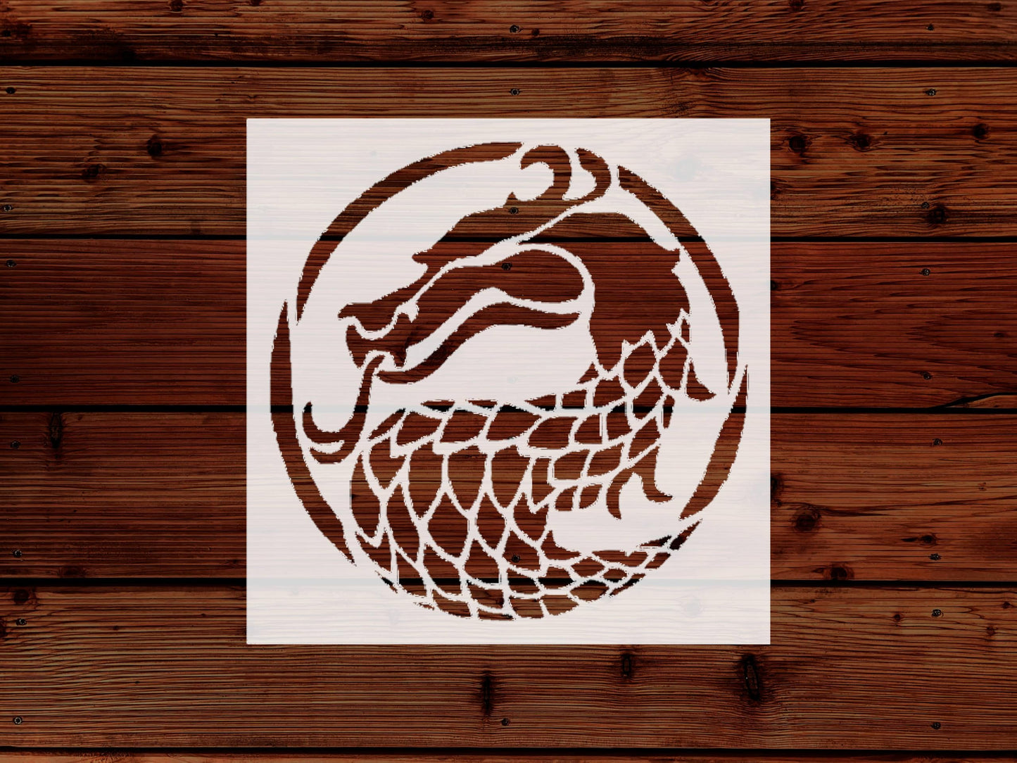 Dragon Stencil, Reusable Plastic Template, 5.5x5.5 Inch, Gaming Crafts Accessory, White stencil photo 5