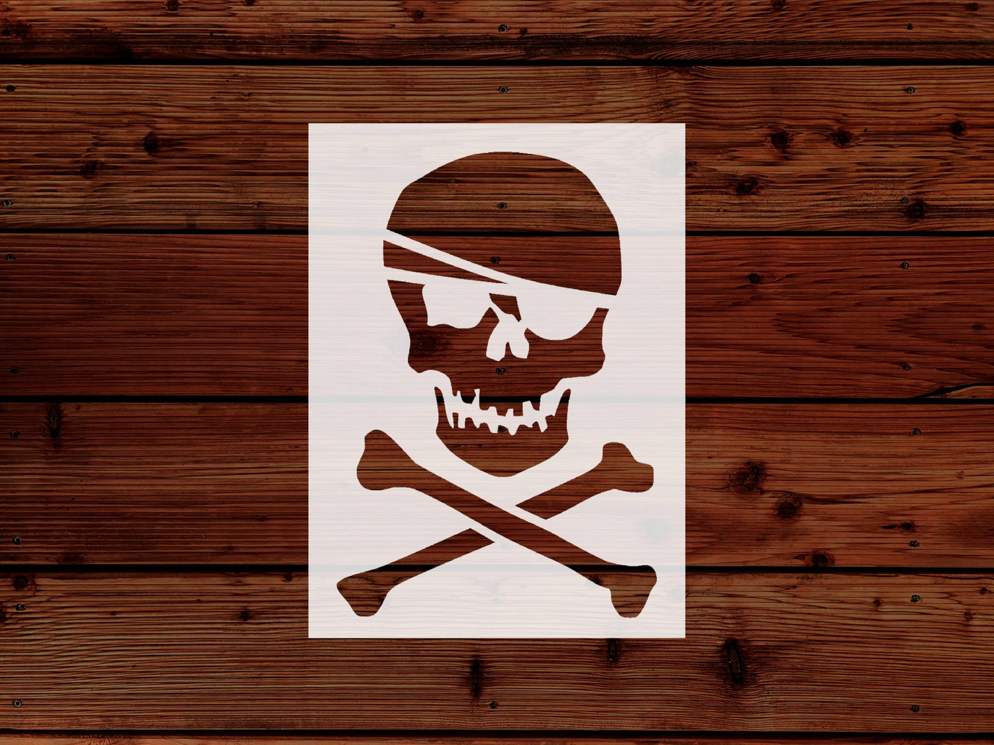 Pirate Skull & Crossbones Reusable Large Stencil 13x19 Inches Mylar, for Party Decorations and stencil photo 5