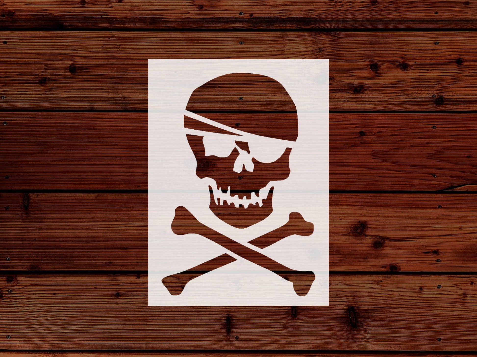 Pirate Skull & Crossbones Reusable Large Stencil 13x19 Inches Mylar, for Party Decorations and stencil photo 5