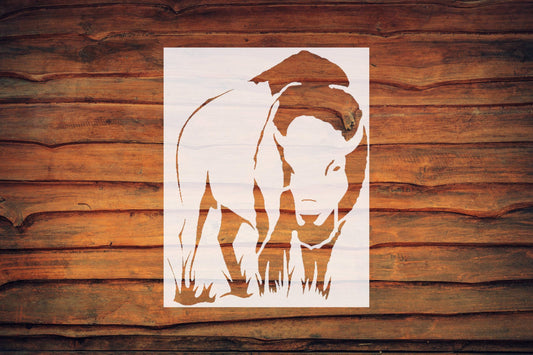 Bison Buffalo Stencil, Reusable Plastic Template, 6x8 Inch, Durable for Crafting and Home Decor reusable Mylar wall painting stencil