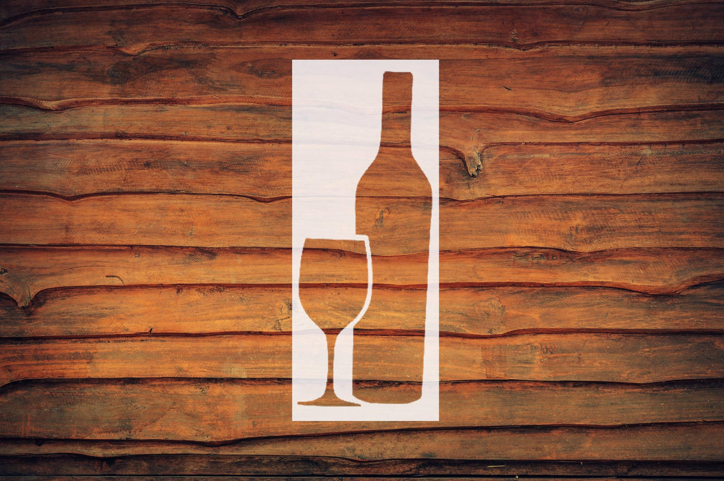 Wine Bottle & Glass Stencil - Reusable Custom Cut Template for Airbrush, Painting &, 4 x 10 Inch reusable Mylar wall painting stencil