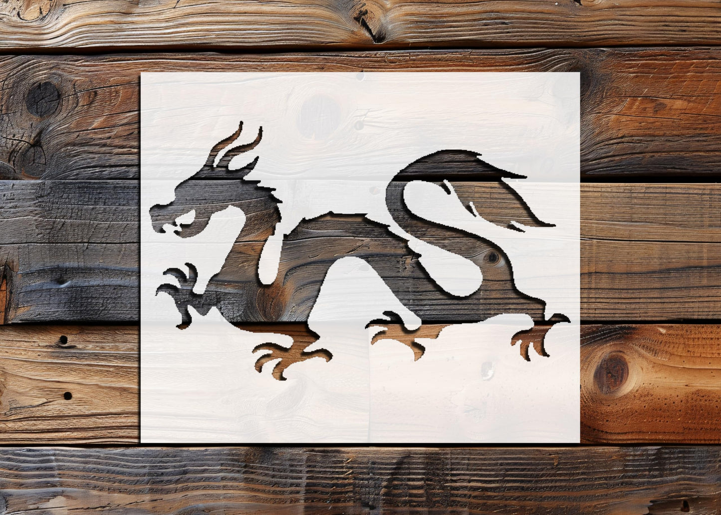 Chinese Dragon Stencil for Painting, 4-Inch, Reusable Plastic, Mythical Creature Crafting and Home reusable Mylar wall painting stencil