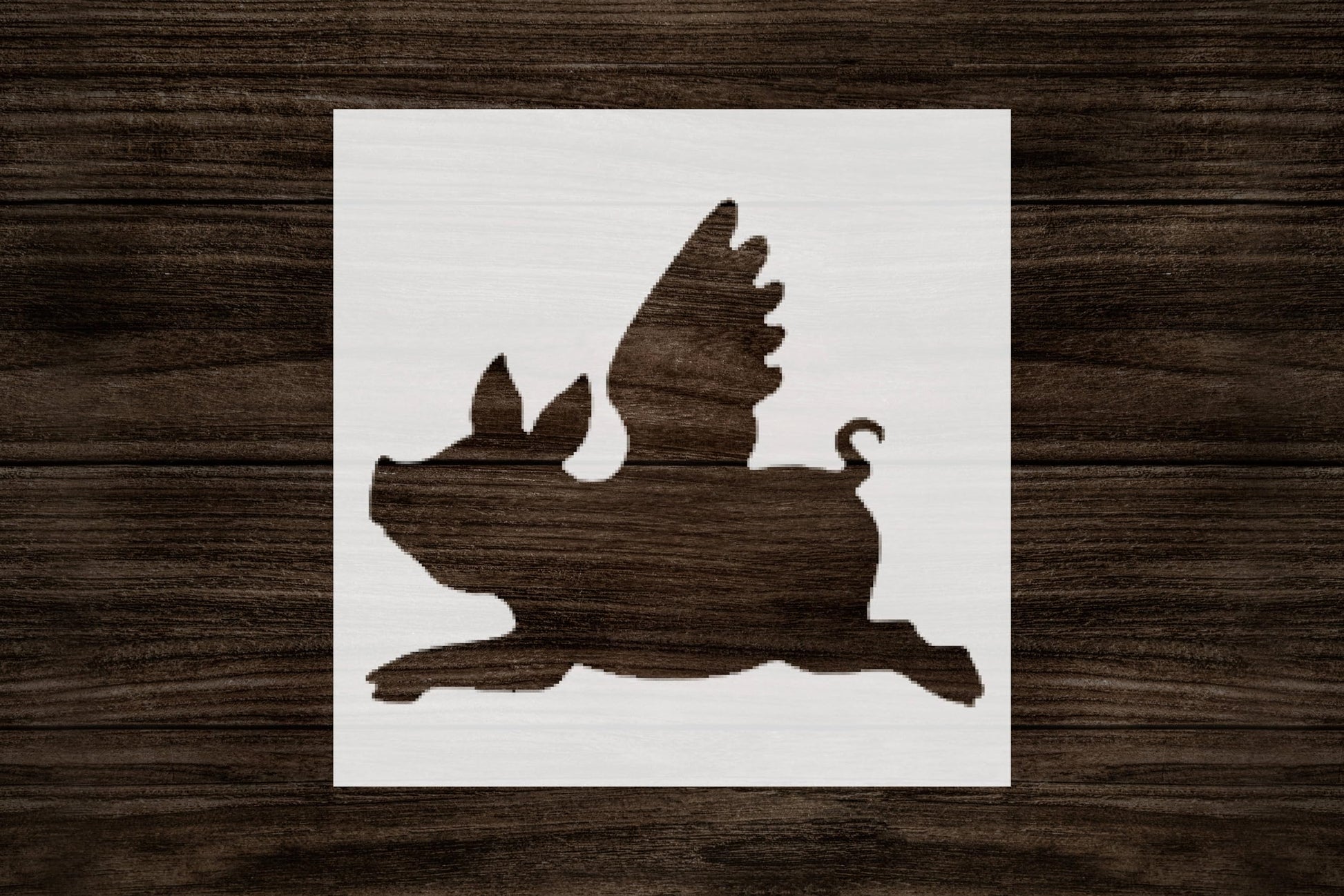 Flying Pig Stencil, 4-Inch, Reusable Animal Craft Template, Durable Plastic, White stencil photo 6