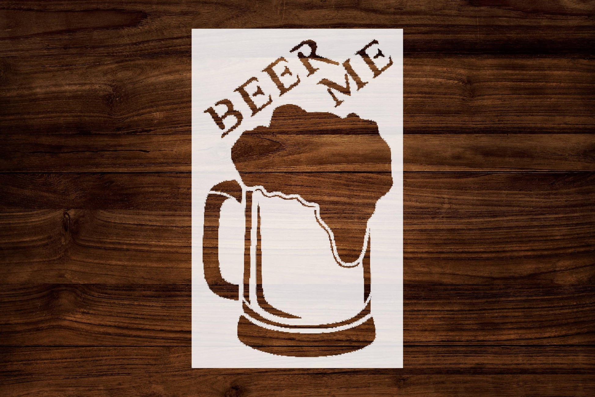 Beer Me Stencil, 5x8 Inch, Reusable Plastic, Beverage Themed Crafting and Home Bar Decor, DIY Pub stencil photo 6