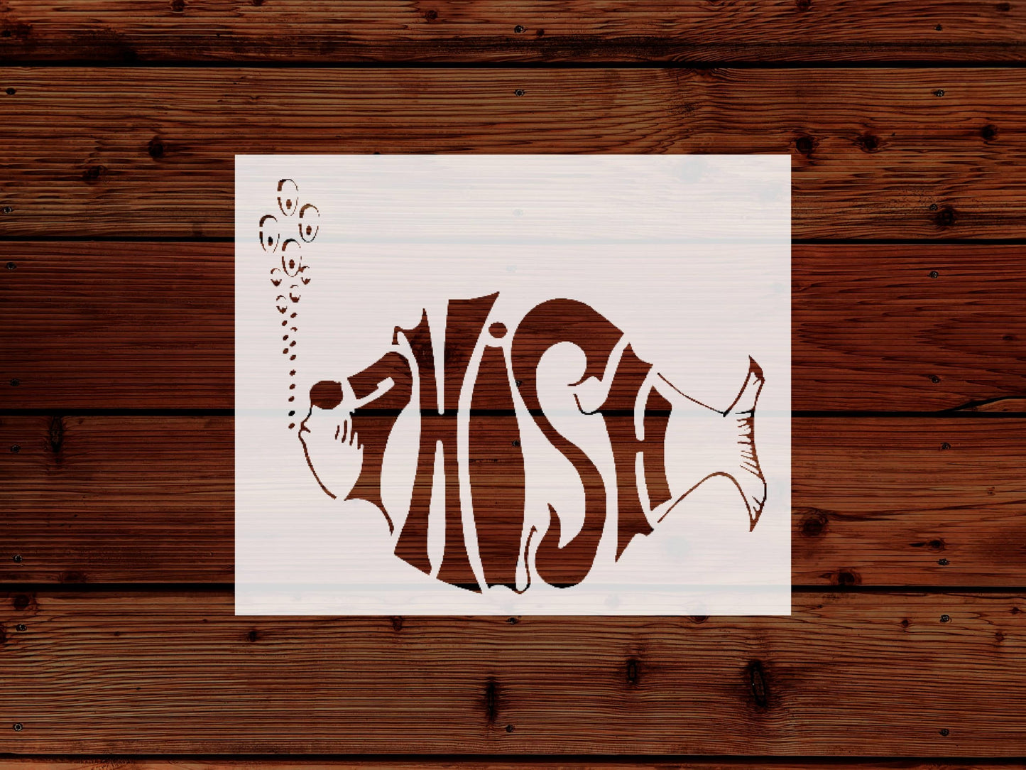 Phish Band Logo Stencil, Reusable Template, 5x6 Inch, Music Fan Art and Craft Tool, White stencil photo 5