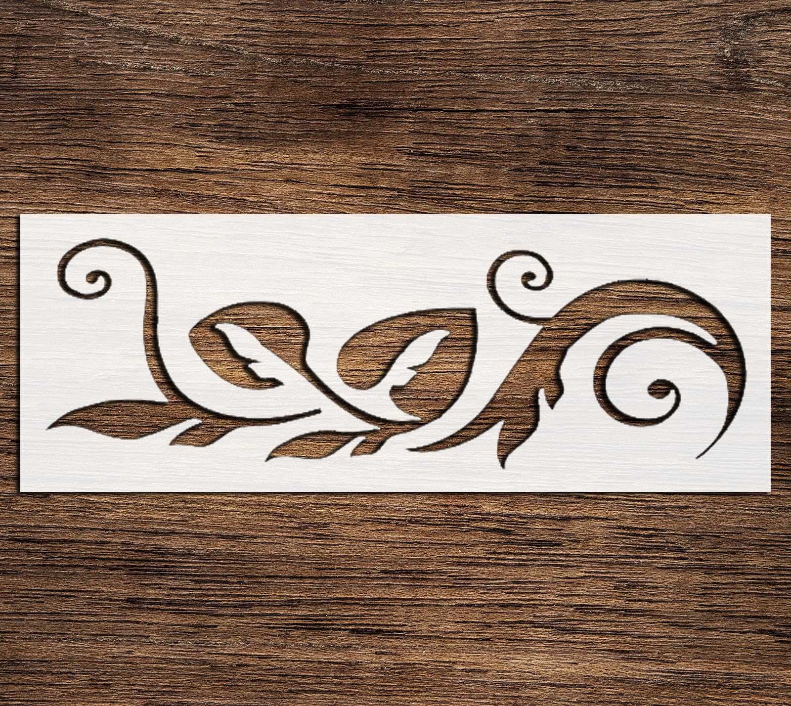 Stencil Leaf Border Design, Plastic Reusable, 3 x 8 inch reusable Mylar wall painting stencil
