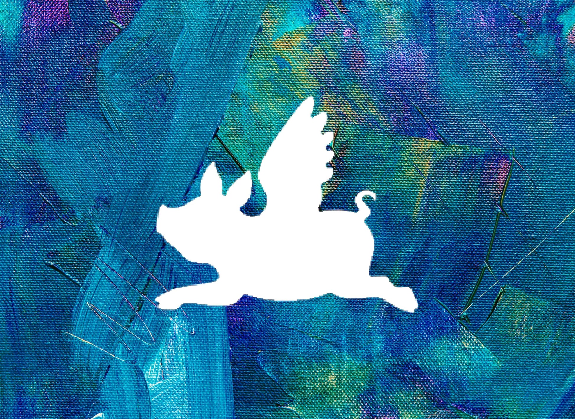 Flying Pig Stencil, 4-Inch, Reusable Animal Craft Template, Durable Plastic, White stencil photo 5