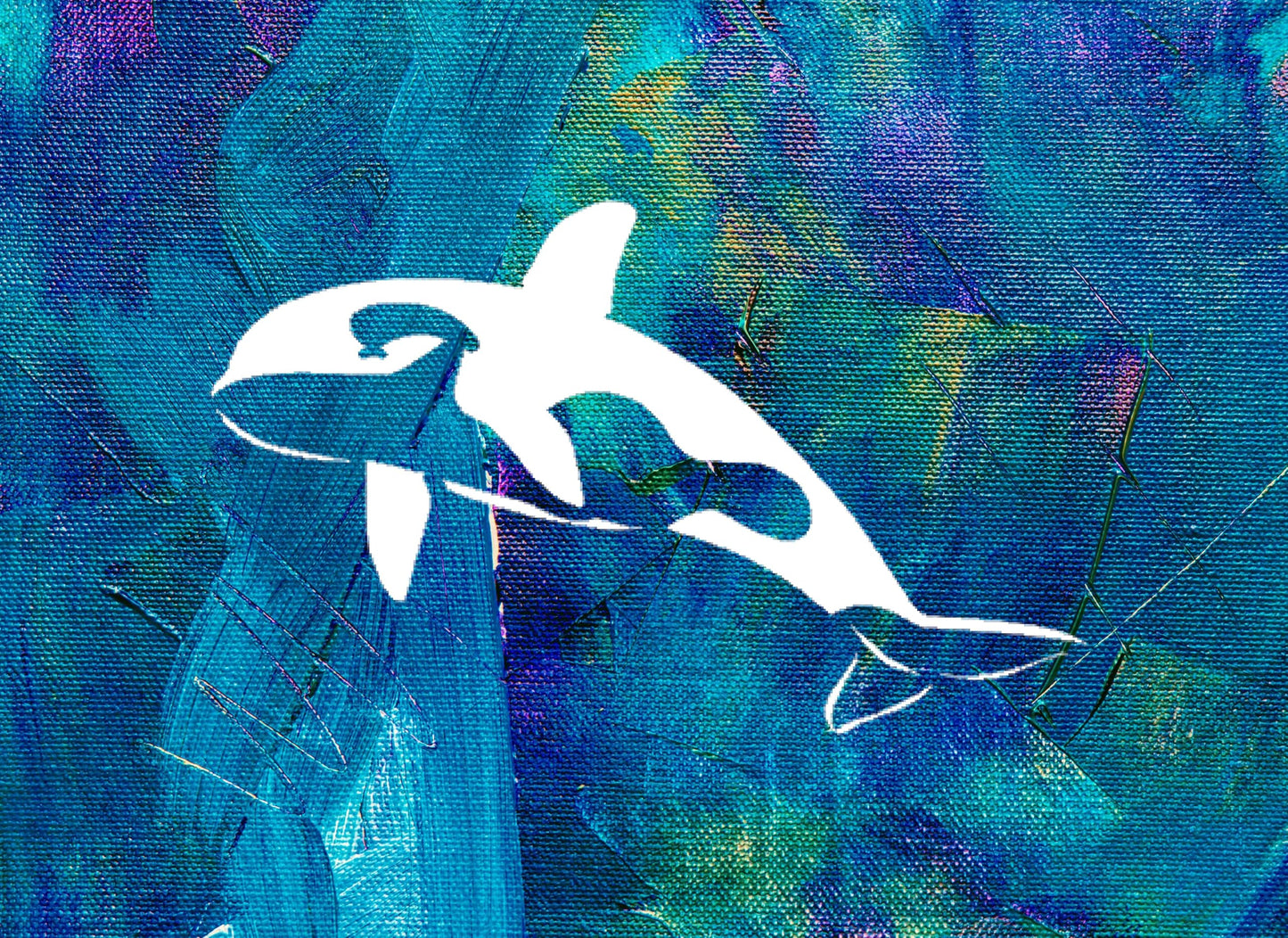 Orca Stencil, Mini Reusable Plastic Template, 2x3.25 Inch, Durable for Marine Life Crafts and stencil photo 4