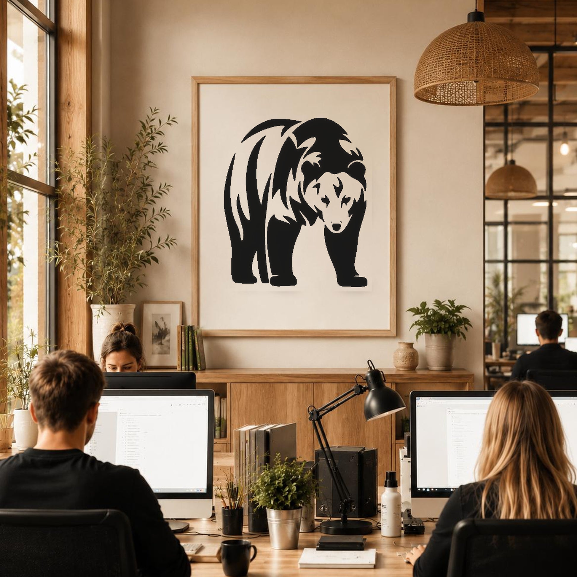 Bear Standing Facing Forward With Detailed stencil photo 6